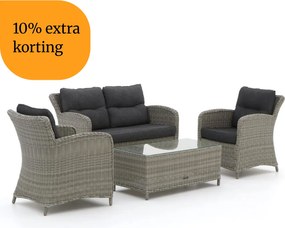 + 10% kassakorting | Stoel-bank loungeset Intenso | 4 personen | Loungeset Grijs | Wicker (vlechtwerk) | Kees Smit Tuinmeubelen