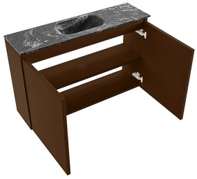 Mondiaz Ture DLux toiletmeubel 80cm rust met wastafel lava midden met kraangat