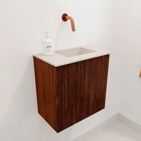 Mondiaz Joya DLux 40cm toiletmeubel ruby met wastafel faye rechts zonder kraangat meli