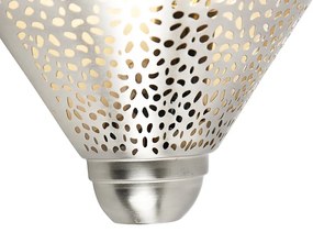 Oosterse wandlamp staal met lichteffect - Sinbad