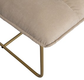Woood Fie Fauteuil Zand Ribstof Met Goud