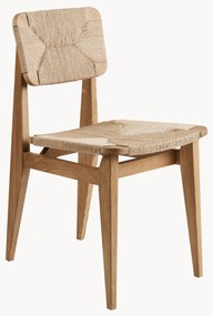 Houten stoel C-Chair van eikenhout met gevlochten zitvlak