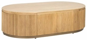 Richmond Interiors Belfort Ovale Salontafel Eiken Met Ribbels - 140 X 80cm.