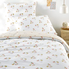 Kinderdekbedovertrek, 50% gerecycled katoen, fruitprint, LILAS