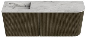 Mondiaz Joya DLux 100cm toiletmeubel ronding rechts shadow met wastafel faye links zonder kraangat glace