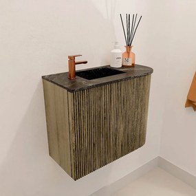 Mondiaz Joya DLux 50cm toiletmeubel ronding rechts dusk met wastafel faye links 1 kraangat lava