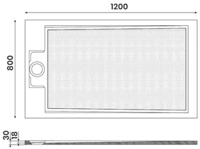 Gelco Ema rechthoekige douchebak antislip 120x80cm wit