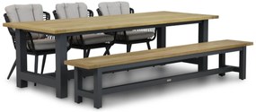 Tuinset 6 personen 260 cm Wicker/Aluminium/Aluminium/wicker Zwart Coco Azzano/San