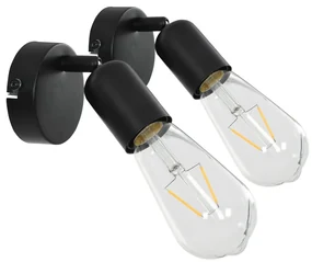 vidaXL Spotlights 2 st E27 zwart