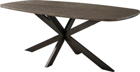 Ovale Eettafel Met Brons Blad 180cm - 215 X 105cm.