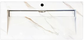 Lambini Designs Quri keramische wastafel 100cm marmer met 1 kraangat