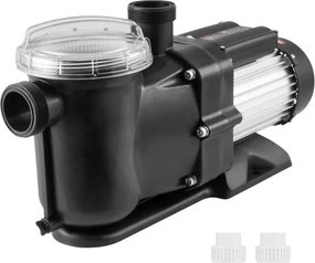 VEVOR Zwembadpomp 1,5 pk, max. 100 GPM, enkelvoudige snelheid zwembadpomp, 220 V, 2850 tpm, max. opvoerhoogte 15 m, filterpomp met filtermand, voor bovengrondse zwembaden, hottubs en spa's