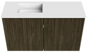 Mondiaz Joya 70cm toiletmeubel shadow met wastafel faye links 1 kraangat talc
