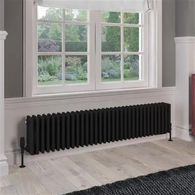 Eastbrook Rivassa 4 koloms radiator 150x30cm staal 1796W zwart mat