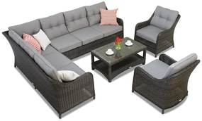Garden Point technorattan set met hoek Toledo Corner 7 antraciet