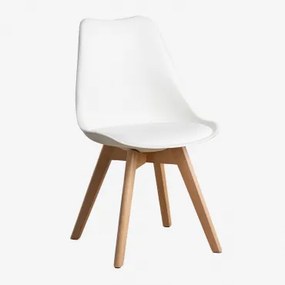 Set Van 4 Scandinavische Eetkamerstoelen Wit - Sklum