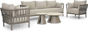 Stoel en Bank Loungeset 5 personen Rope Taupe  Santika Furniture Santika