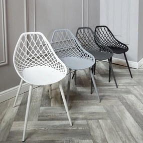 LUGO stoel grijs - modern, opengewerkt, voor keuken / tuin / café