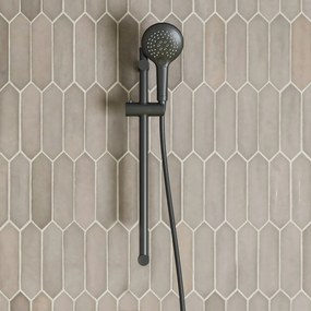 Saniclear Nero glijstangset met 2 standen handdouche zwart mat