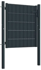 vidaXL Poort 100x101 cm PVC en staal antracietkleurig