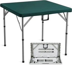 VEVOR Mahjongtafel, opvouwbare kaarttafel voor 4 spelers met slijtvast groen tafelblad, draagbare, twee-hoekige dominotafel met draaggreep, 86 x 86 x 74 cm dominotafel