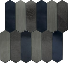 Zelfklevende Mozaïektegels Metaal | Picket Blauw | 28,2×27,3 cm | Keuken, Bad &amp; WC