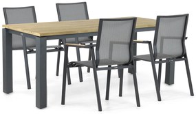 Tuinset 4 personen 180 cm Aluminium/textileen Grijs Lifestyle Garden Furniture Fiora/Riviera