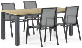 Tuinset 4 personen 180 cm Aluminium/textileen Grijs Lifestyle Garden Furniture Fiora/Riviera