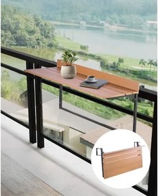 VEVOR Balkonhangtafel, 1000x345mm, Opvouwbare balkonhangtafel, Opvouwbare tafel voor buitenleuningen, 5-voudig verstelbaar, Geschikt voor leuningen van 1 tot 3,7 inch, Serveertafel voor terras en dek