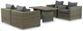 Dining Loungeset Wicker Taupe 4 personen Garden Collections Toronto