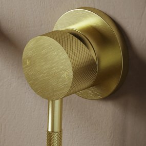 Saniclear Brass Curved inbouw wastafelkraan geborsteld messing - mat goud