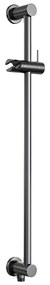 Brauer Stripe inbouw regendouche met 25cm hoofddouche, met rechte muurarm, glijstang en staafhanddouche set 19 gunmetal geborsteld PVD