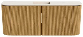 Mondiaz Joya DLux 105cm toiletmeubel ronding links/rechts oak met wastafel faye midden 1 kraangat meli