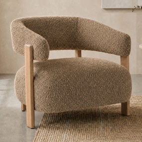 Armleuningstoel Boucle Bruin