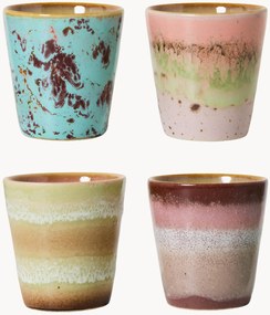 Handgemaakte mokken Reactive Glaze 70's, 4-delig