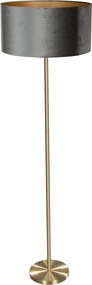 Vloerlamp messing met velours kap groen 50cm - Simplo