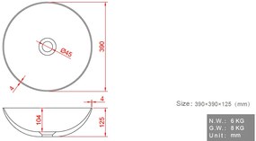 Saniclear Carpio solid surface waskom 39cm mat zwart