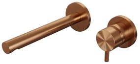 Brauer Copper Edition Wastafelmengkraan inbouw - rechte uitloop links - hendel kort smal - model B 1 - PVD - geborsteld koper 5-GK-004-S5-65