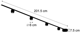 LED Modern railsysteem met 4 Spot / Opbouwspot / Plafondspots zwart 1-fase - Magnetic Zagaye Modern Binnenverlichting Lamp