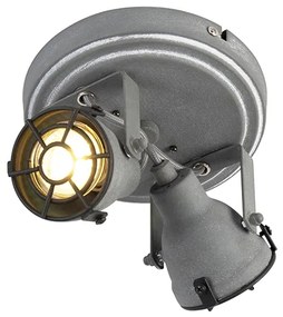 QAZQA Stoere Spot / Opbouwspot / Plafondspot betonlook 2-lichts - Medox Industriele / Industrie / Industrial GU10 rond Binnenverlichting Lamp