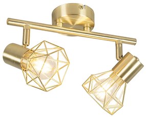 Art deco spot messing draai- en kantelbaar 2-lichts - Mosh