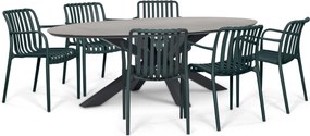 Tuinset 6 personen 240 cm Kunststof Grijs Domani Furniture Alba/Lunea