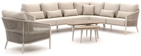 + 10% kassakorting | Hoek loungeset Bellagio | 7 personen | Loungeset Old Teak Greywash/Beige | Hoekbank Aluminium | Kees Smit Tuinmeubelen