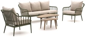 Stoel-bank loungeset Manifesto | 5 personen | Loungeset Groen | Aluminium | Kees Smit Tuinmeubelen
