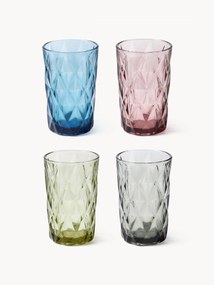 Longdrinkglazen Colorado met structuurpatroon, 4-delig