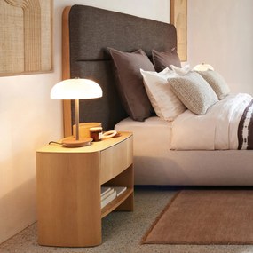 Bureaulamp in glas, metaal en simili, Beaudouin