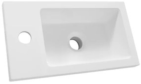 BRAUER Solar Slim opbouw fontein 40 met 1 kraangat en links/rechts te plaatsen mineraalmarmer zijdeglans wit FO-SOS401ZW