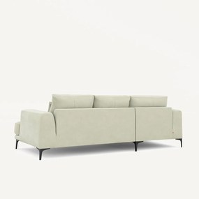 Linkse hoekbank in stonewashed fluweel, Marsile