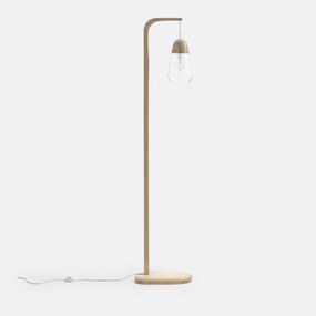 Staande lamp in glas en hout Nasoa