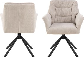 ARTHUR Beige (stof Caso 3) - MODERNE DRAAISTOEL MET BEKLEDING VOOR WOONKAMER/EETKAMER/KANTOOR LOFT